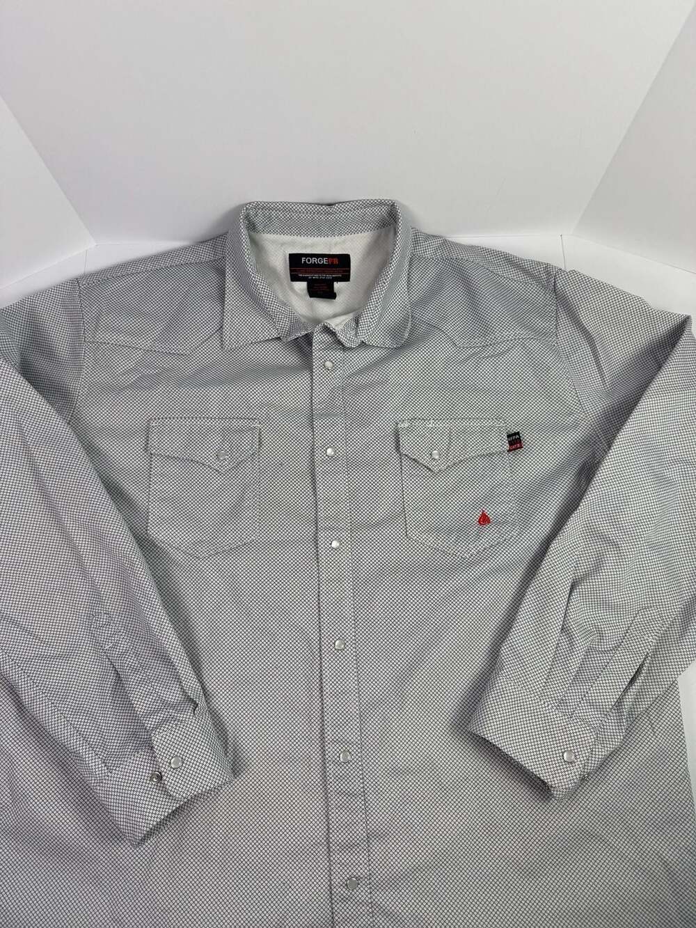 Forge FR Flame Resistant Men's 4XL Long Sleeve Printed Pearl Snap Work Shirt